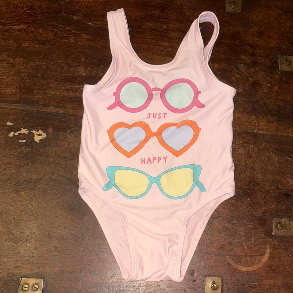 Pink Swimsuit with Colorful Sunglasses Design